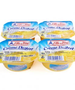 VÁNG (KEM) SỮA VANI HIỆU ELLE & VIRE – VỈ 4 HỘP 100G